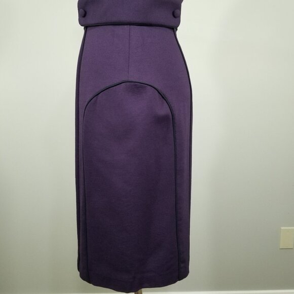 Cynthia Steffe Dress Size 2 Womens Sleeveless Sheath Purple Black Retro 60s vibe - Picture 10 of 14